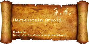 Hartenstein Arnold névjegykártya